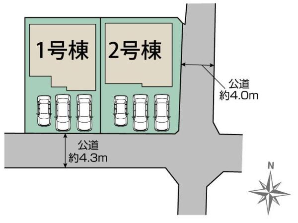 豊橋市新栄町東小向 1号棟の区画図画像