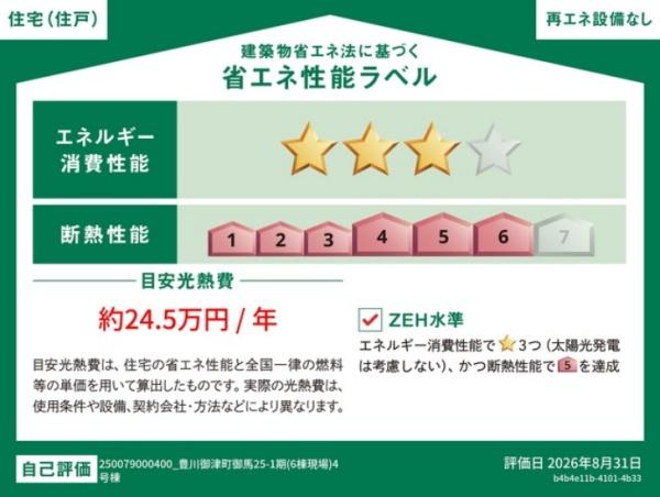 豊川御津町御馬 4号棟の省エネ性能ラベル画像