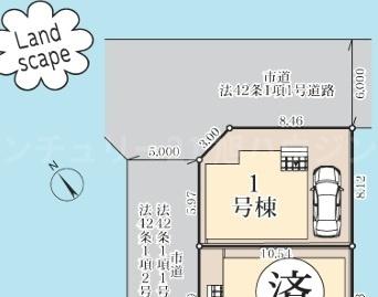 調布市染地１丁目の新築一戸建の区画図画像