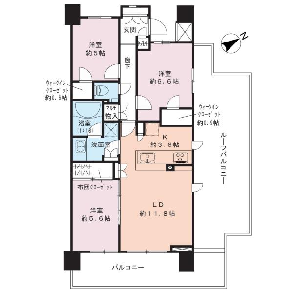 パークホームズ調布桜堤通りの間取り画像