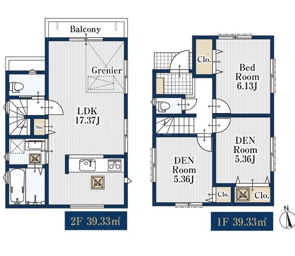 調布市国領町７丁目の新築一戸建の間取り画像