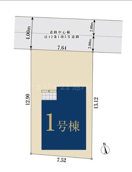 調布市国領町７丁目の新築一戸建の区画図画像