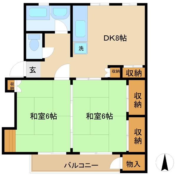 多摩川住宅ハ－１３号棟の間取り画像