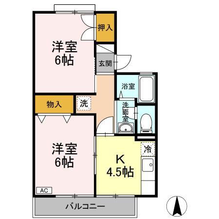 パレス神代Aの間取り画像