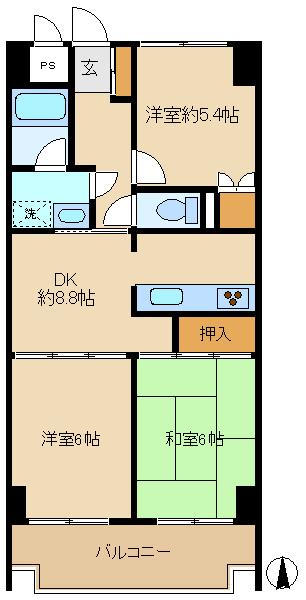 ゴコウエテルナーレの間取り画像