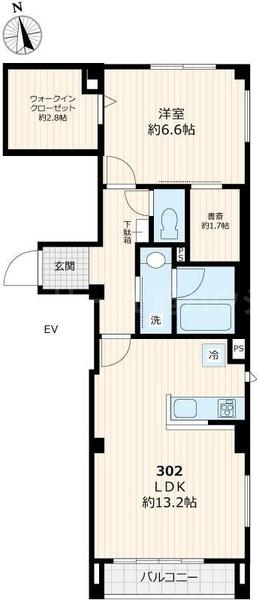 調布市国領町1丁目のマンションの間取り画像