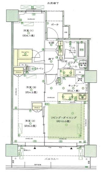 シティタワー金町タワー棟の間取り画像