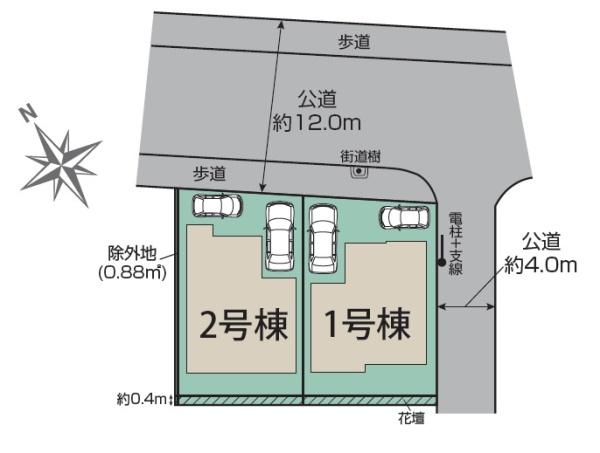 常盤平西窪町　こだわりの新築戸建　～全2棟～の全体区画図画像