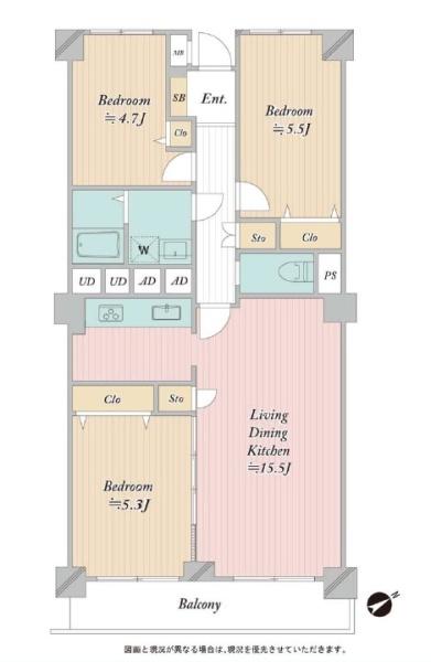 サンハイツ常盤平Ｂ棟の間取り画像