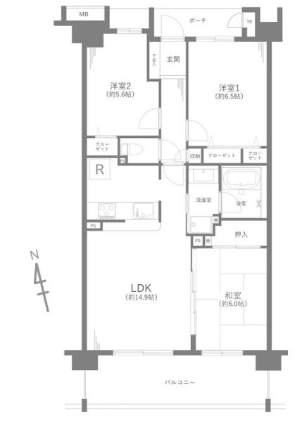 オーベル柏の葉ヒルズ壱番館の間取り画像