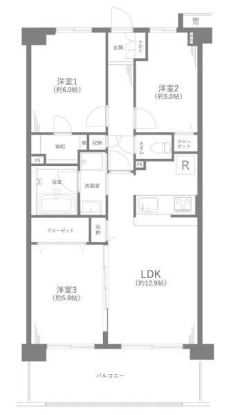 ライオンズマンション市川広尾の間取り画像