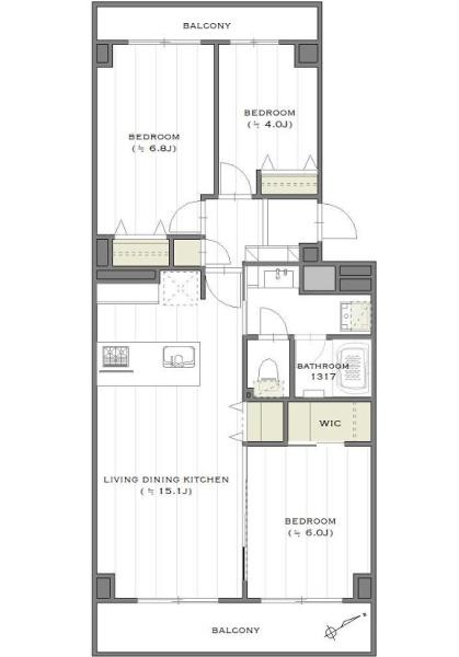 コスモ市川パサージュの間取り画像