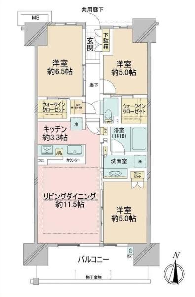シティテラス金町A棟の間取り画像