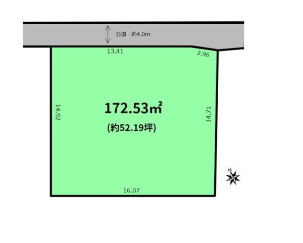 流山市松ケ丘4丁目の土地の区画図画像