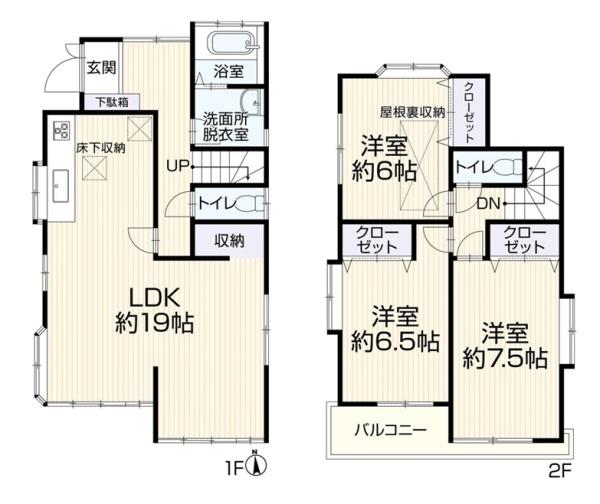松戸市中金杉1丁目の中古一戸建の間取り画像
