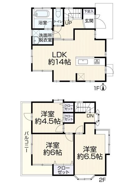 葛飾区西水元3丁目の中古一戸建の間取り画像
