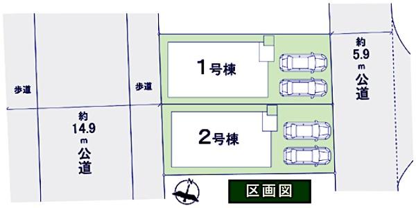 成田市吾妻２期２号棟の区画図画像