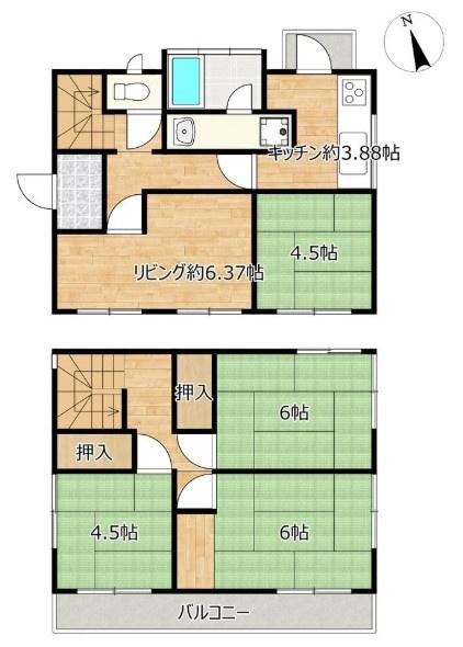 大網白里市　南飯塚（おおあみしらさとし　みなみいいづか）の間取り画像