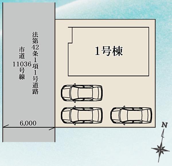 リナージュ　八街市　文違　２４-１期・全1棟・１号棟の区画図画像