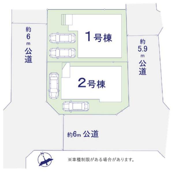 四街道市さちが丘２丁目（３期・全２棟・２号棟）の区画図画像