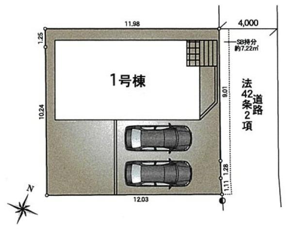 クレイドルガーデン　佐倉市本町　第３全１棟１号棟の区画図画像