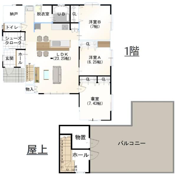 スカイヴィレッジ川場（東金市川場）全８区画・３号棟の間取り画像