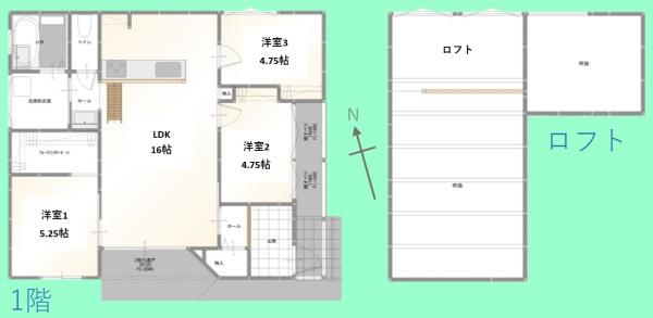 大網白里市　大網　１号棟　平家の間取り画像