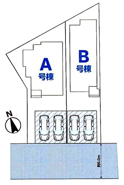 成田市　郷部　全２棟　Ａ号棟の全体区画図画像