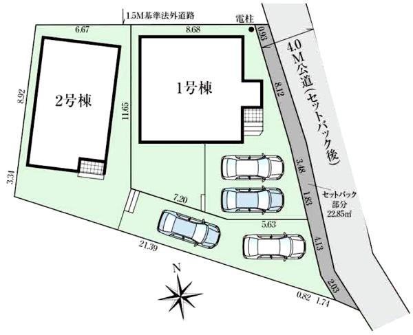 グラファーレ　酒々井町酒々井　３期　全２棟　２号棟の全体区画図画像