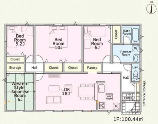 富里市　七栄　第３１　全１４棟　２２号棟の間取り画像