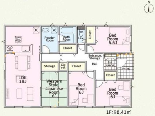 富里市　七栄　第３１　全１４棟　２３号棟の間取り画像