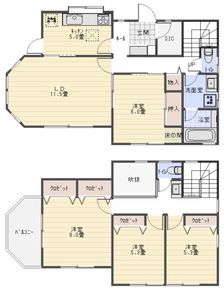 八街市　榎戸（やちまたし　えのきど）の間取り画像