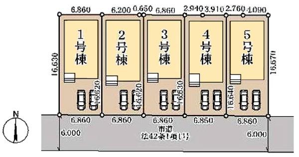 リーブルガーデンS 佐倉市 表町 全5棟 3号棟の全体区画図画像