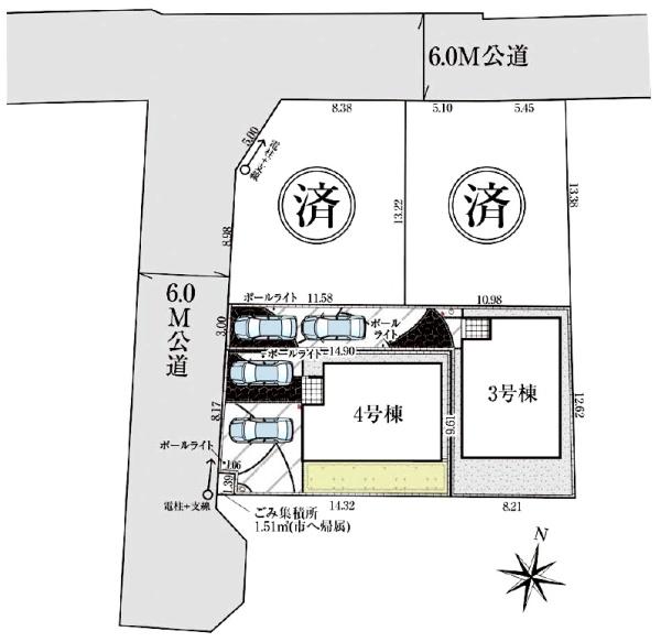 グラファーレ 佐倉市 石川3期 全4棟 3号棟の全体区画図画像
