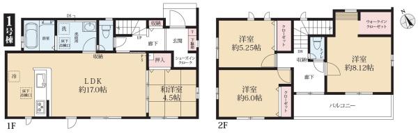 グラファーレ千葉市緑区あすみが丘5丁目3期全1棟1号棟の間取り画像