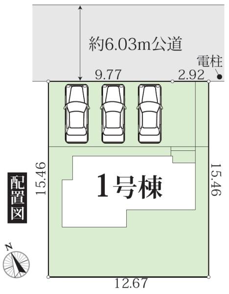 グラファーレ千葉市緑区あすみが丘5丁目3期全1棟1号棟の区画図画像