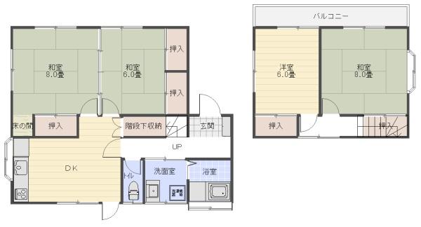 八街市　八街い（やちまたし　やちまた　い）の間取り画像