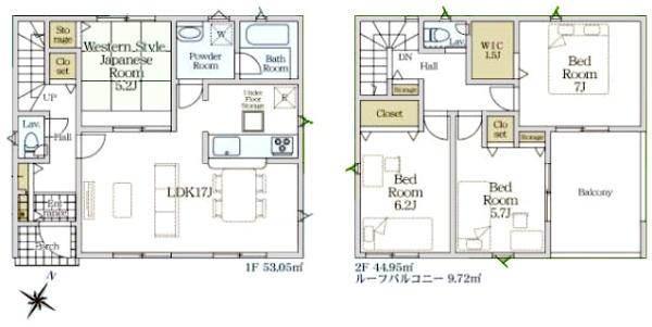 クレイドルガーデン　山武市　美杉野　第３　全１棟　１号棟の間取り画像