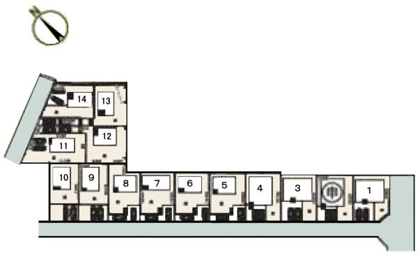 クレイドルガーデン富里市七栄 第33全14棟2号棟の全体区画図画像