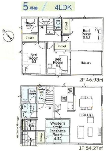 クレイドルガーデン富里市七栄　第33全14棟５号棟の間取り画像