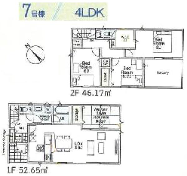 クレイドルガーデン富里市七栄　第33全14棟７号棟の間取り画像