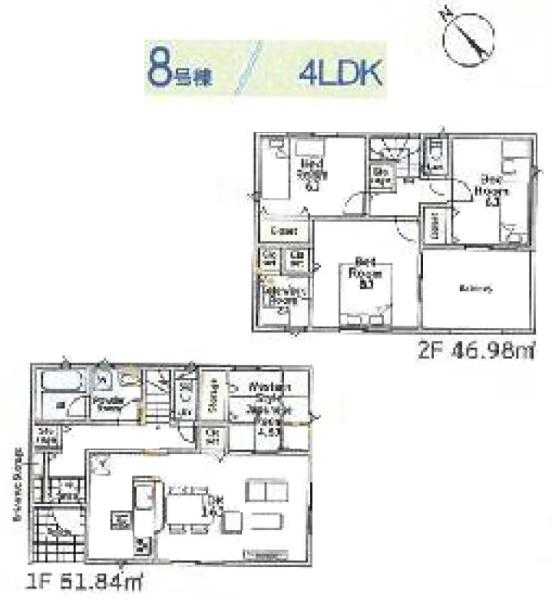 クレイドルガーデン富里市七栄 第33全14棟8号棟の間取り画像