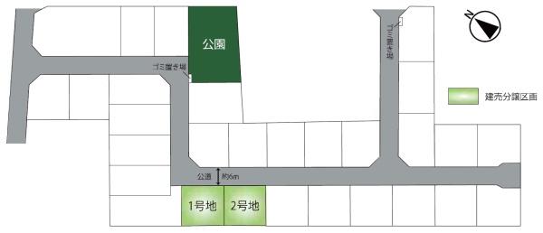 フェリディアガーデン成田市大清水　全２棟１号棟の全体区画図画像