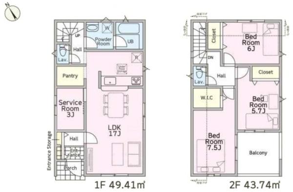 クレイドルガーデン酒々井町東酒々井第16全2棟1号棟の間取り画像