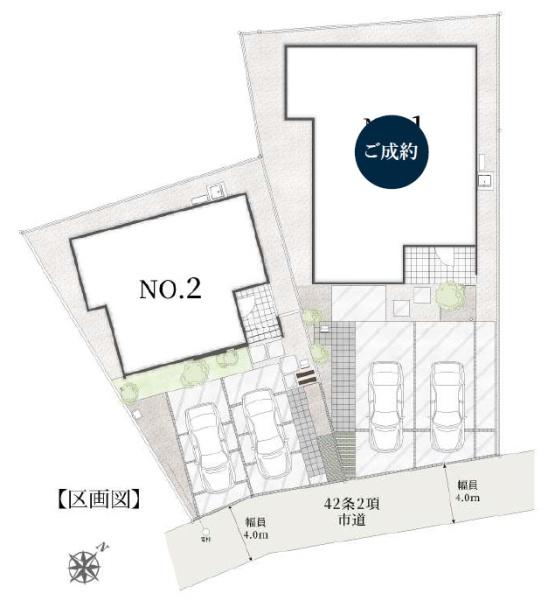 フレスティア 佐倉市六崎 全2棟 2号棟の全体区画図画像
