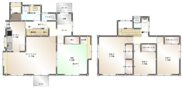 八街市　希望ヶ丘（やちまたし　きぼうがおか）の間取り画像