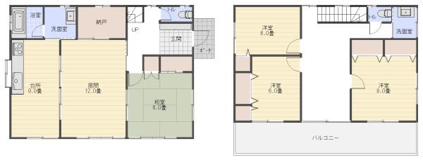 山武市　横田（さんむし　よこた）の間取り画像