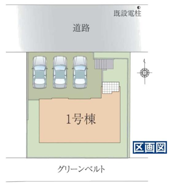リガーレ・富里市日吉台２丁目・３期・全１棟・１号棟の区画図画像