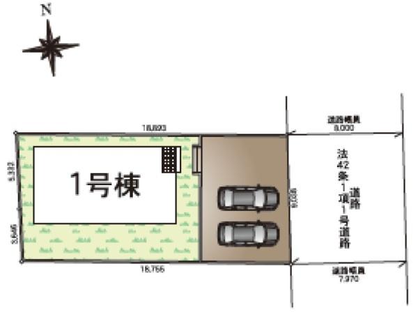 佐倉市　大蛇町（おおじゃまち）第11・全１棟・１号棟の区画図画像