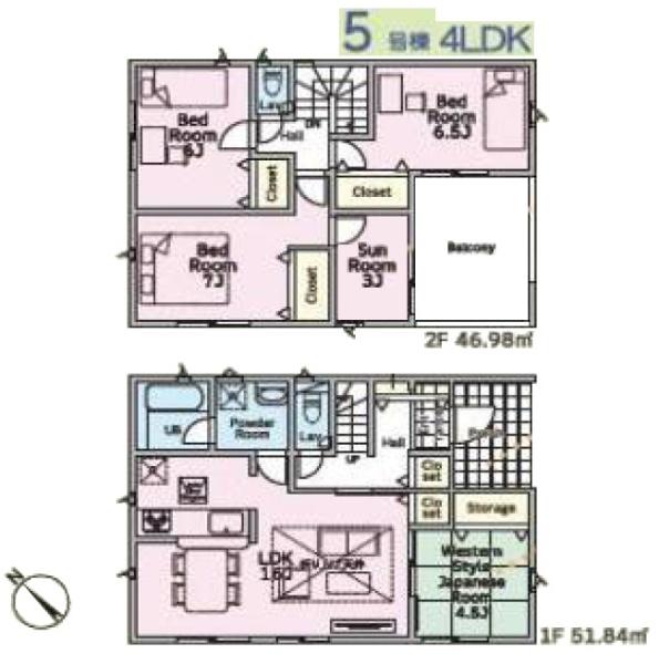 クレイドルガーデン 成田市 中台 第5・5号棟の間取り画像